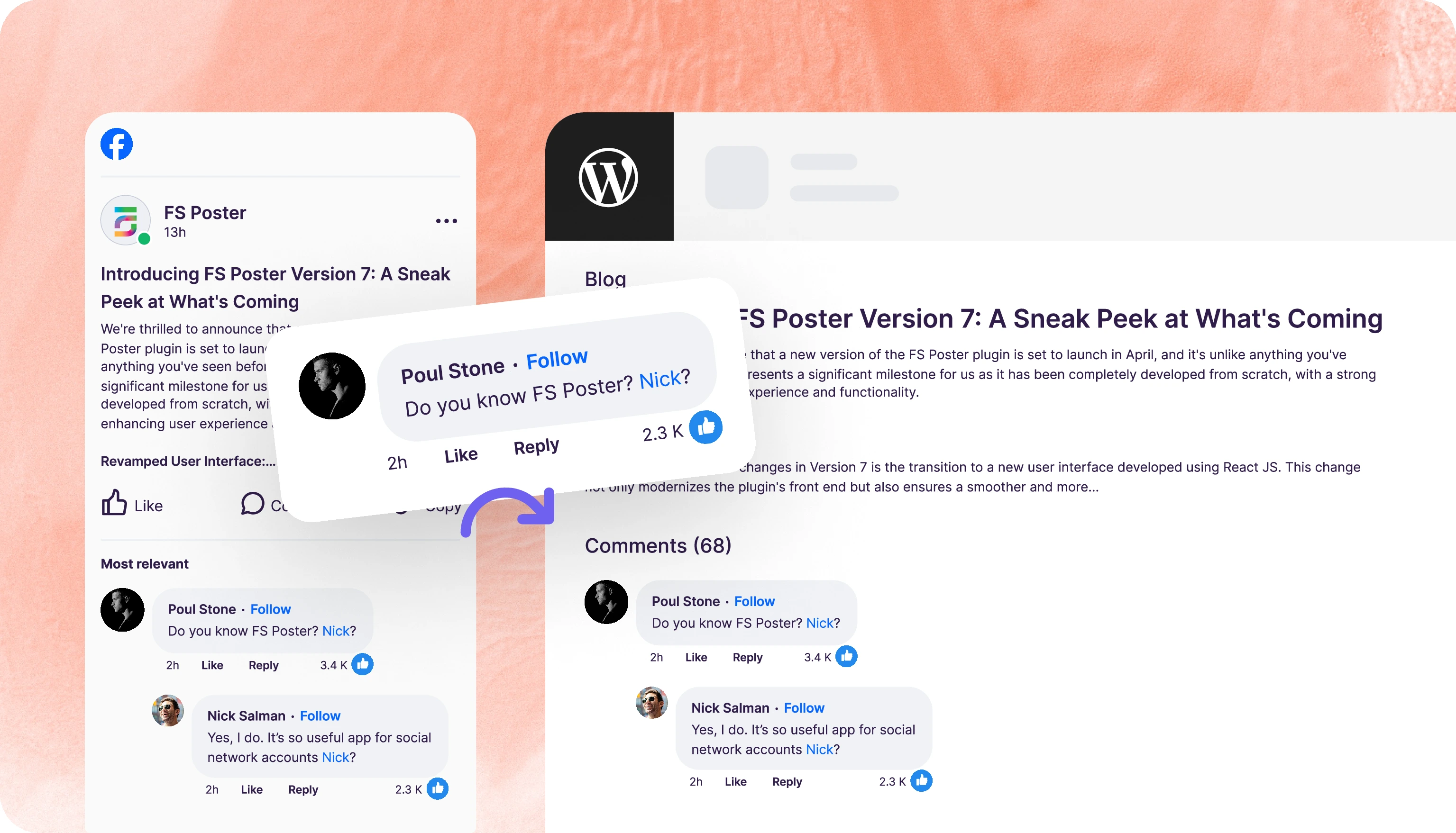 Grab comments from facebook to WordPress post