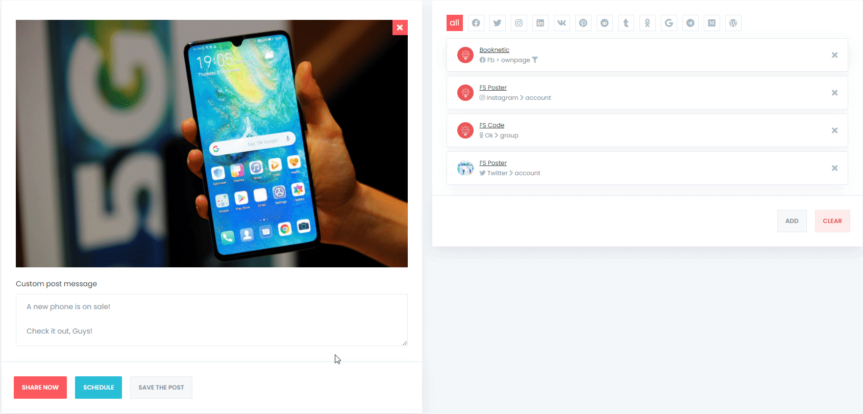 How to share or schedule posts to Social Networks without creating a WordPress post