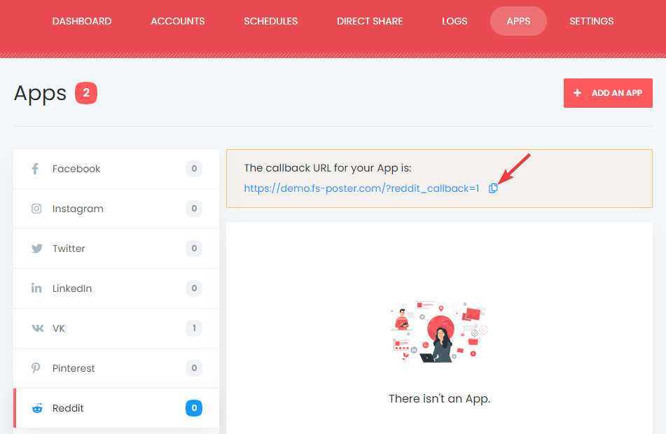 Create your Reddit personal App and add your accounts using the personal App