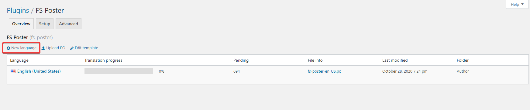 How to translate a plugin. Translating the FS poster plugin.