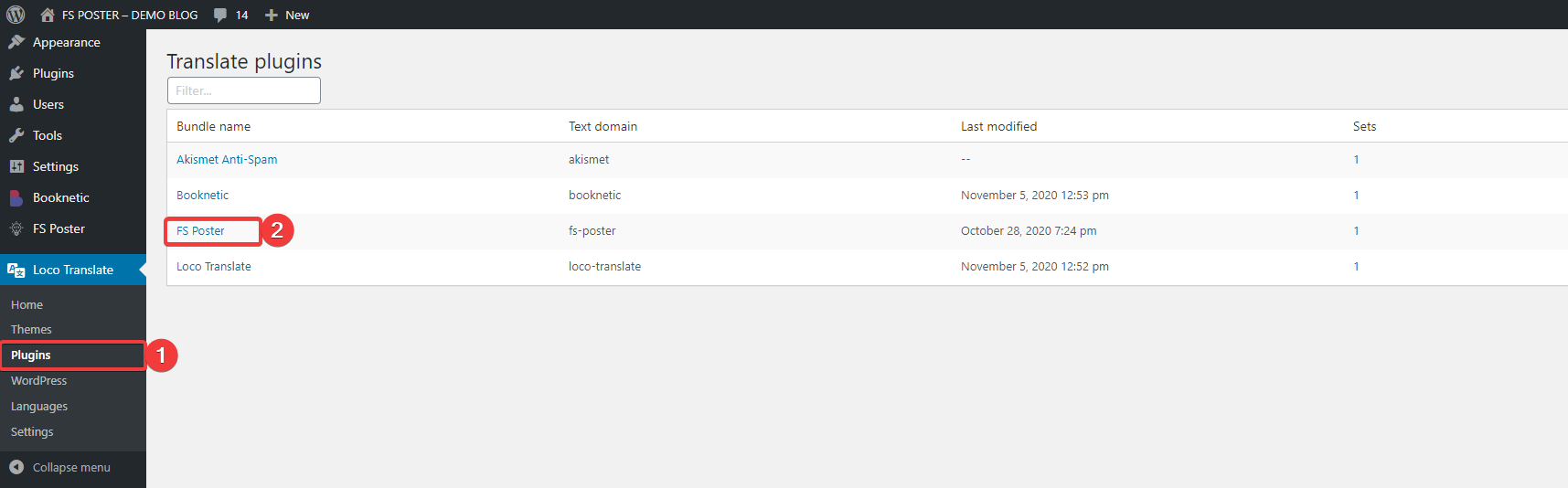 How to translate a plugin. Translating the FS poster plugin.