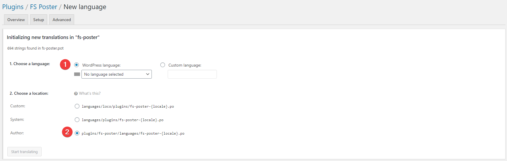 How to translate a plugin. Translating the FS poster plugin.