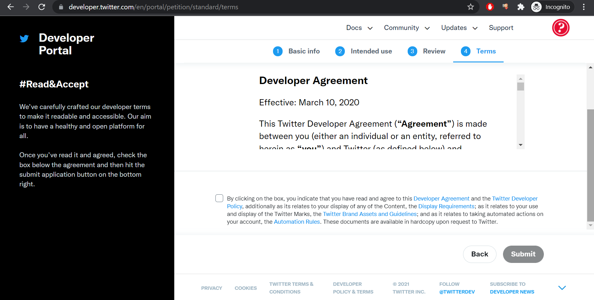 Create Twitter App and add your accounts using the personal App