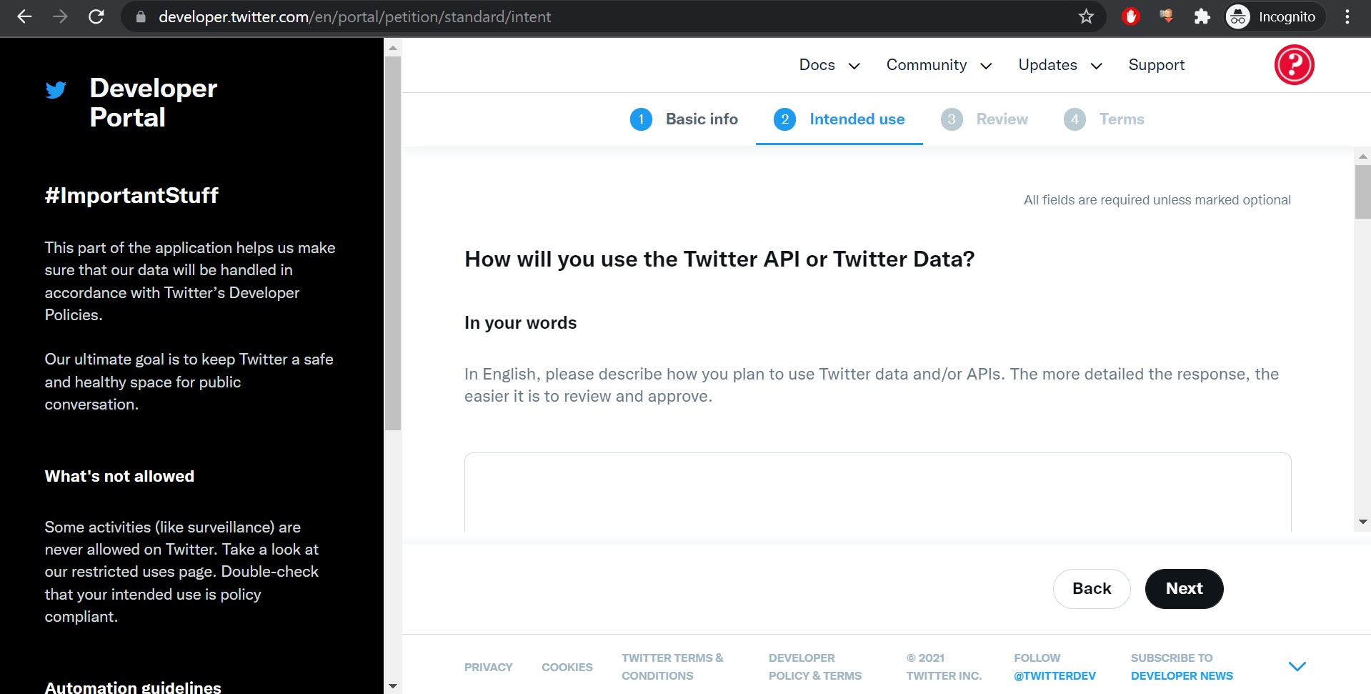 Create Twitter App and add your accounts using the personal App