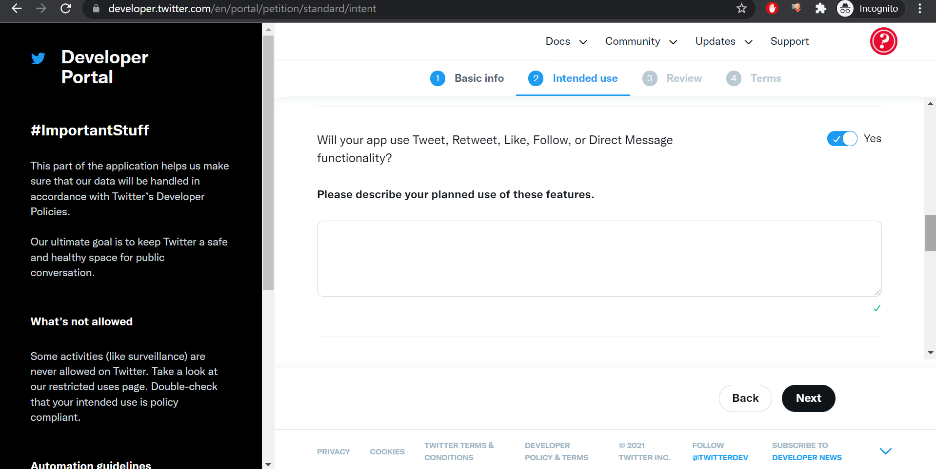 Create Twitter App and add your accounts using the personal App