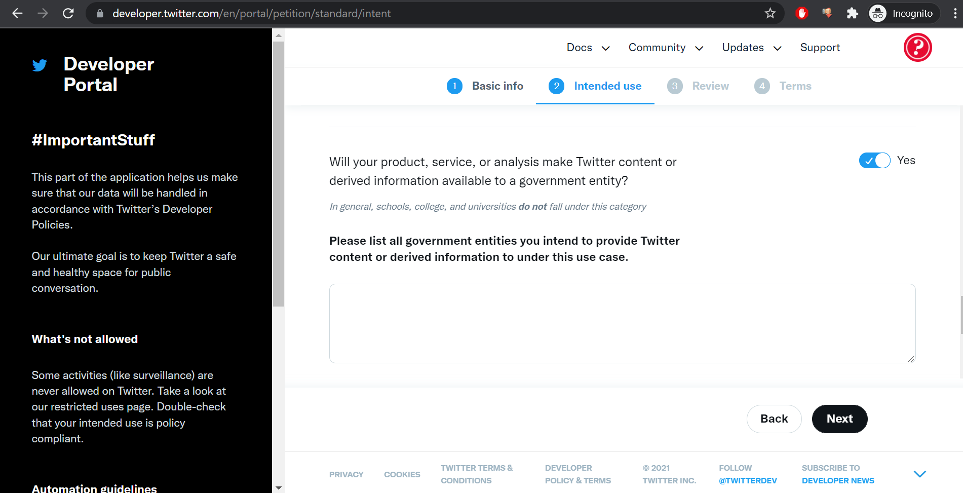 Create Twitter App and add your accounts using the personal App