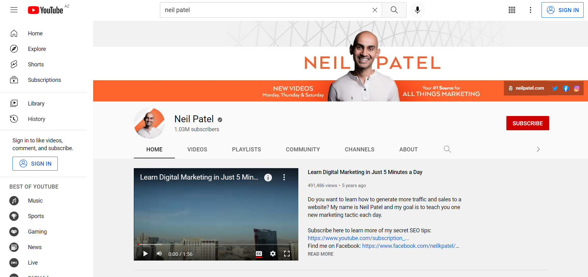 youtube banner size