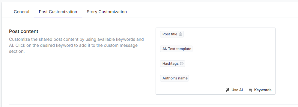 Keyword Management and Customization