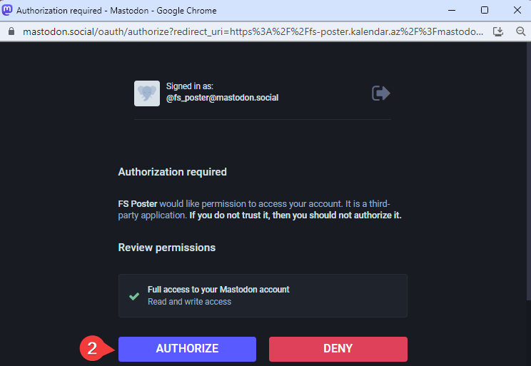 Mastodon account to the FS Poster Plugin