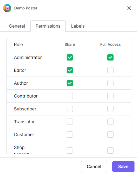 Channel permissions