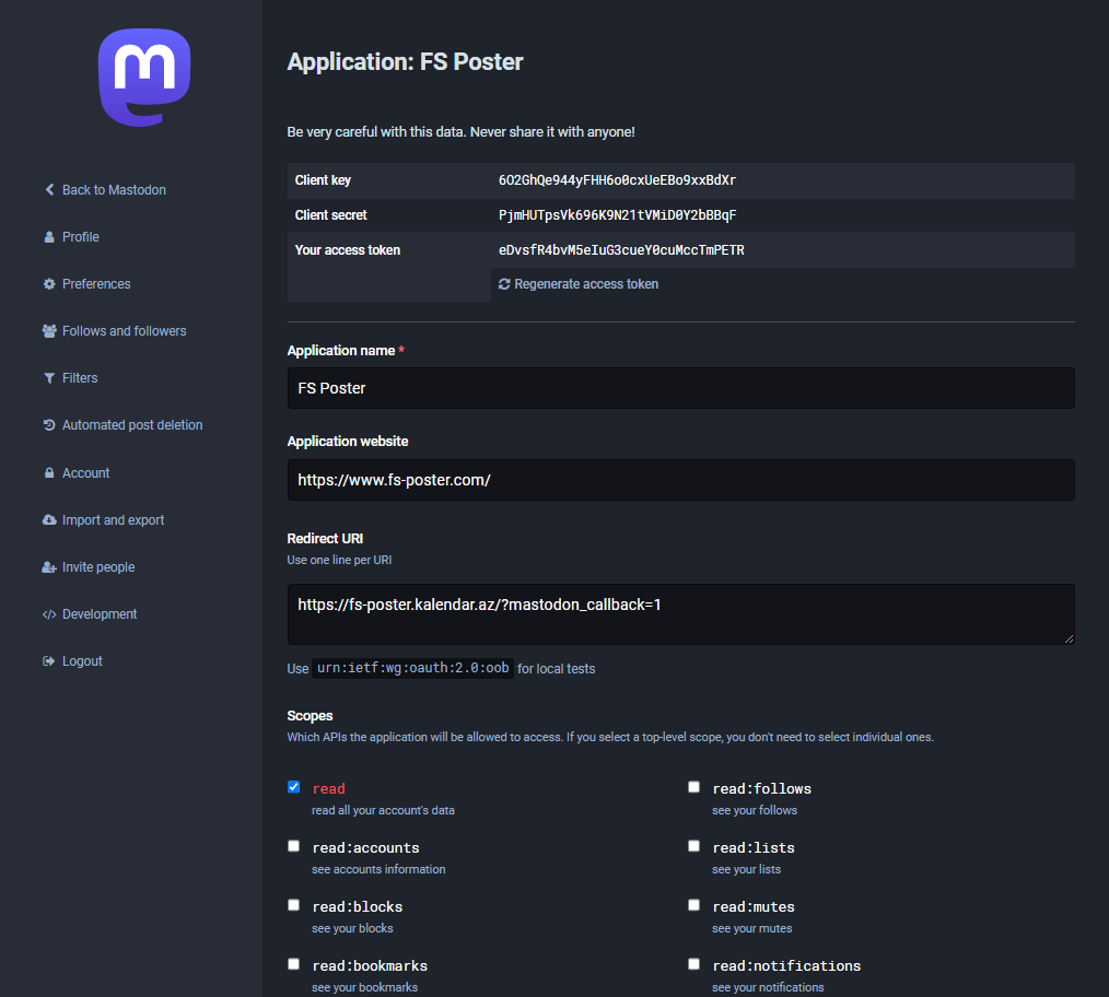 How to add a Mastodon account to the FS Poster Plugin
