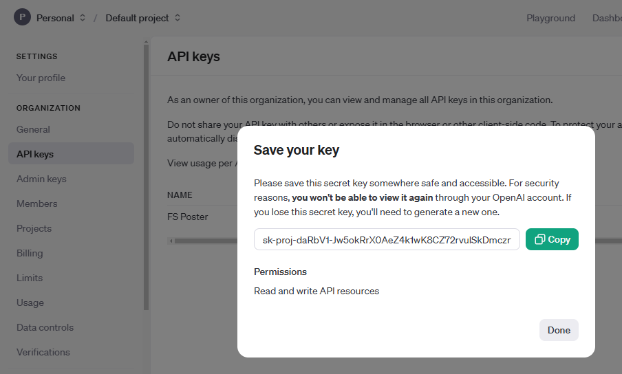 How to configure OpenAI in the FS Poster Plugin