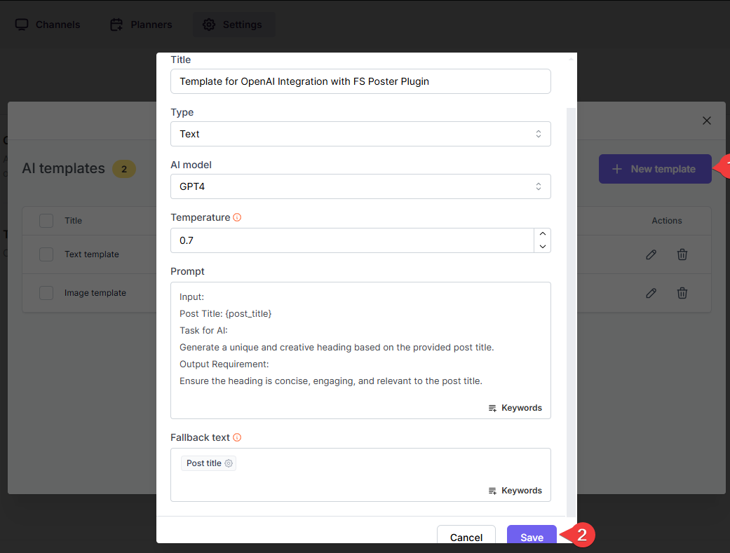 How to configure OpenAI in the FS Poster Plugin