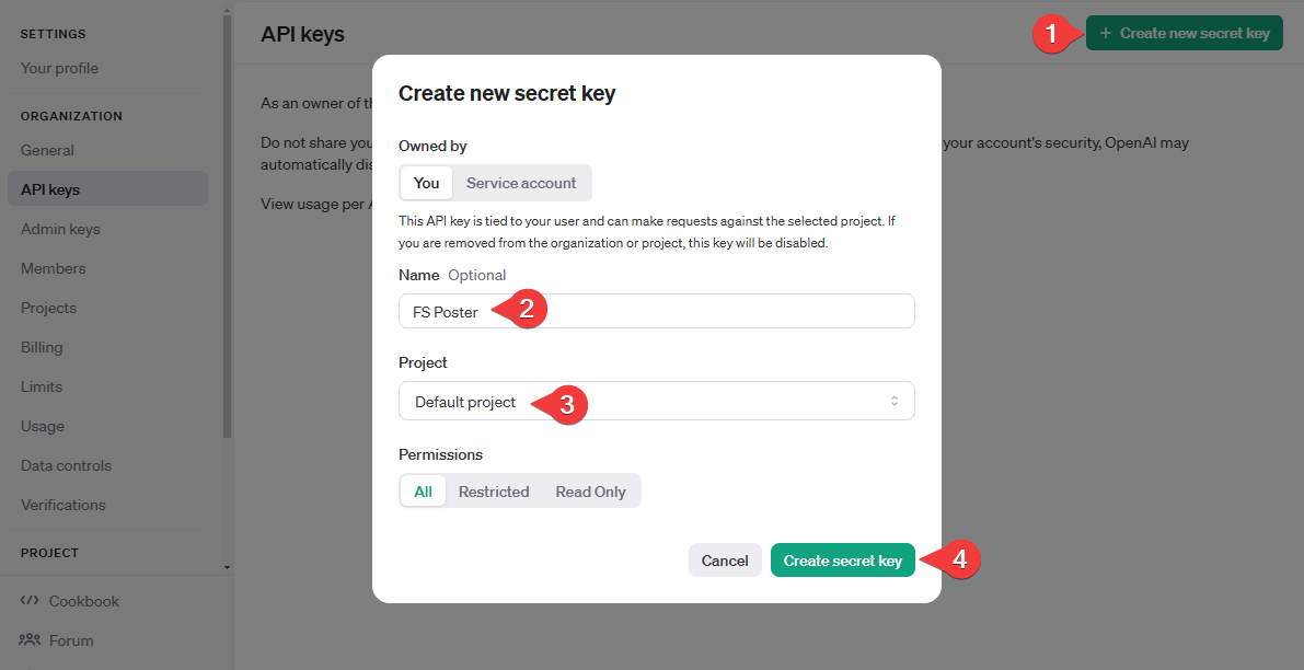 How to configure OpenAI in the FS Poster Plugin