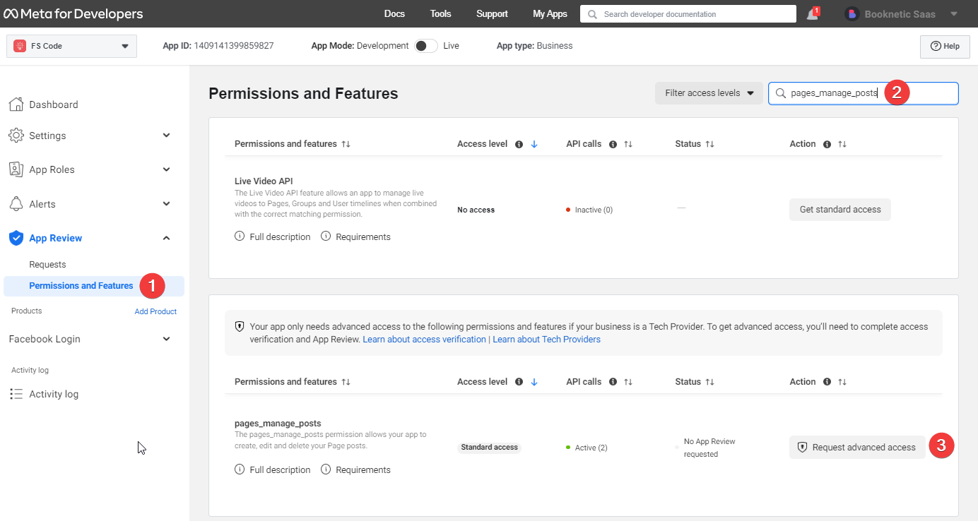 Facebook Custom App method
