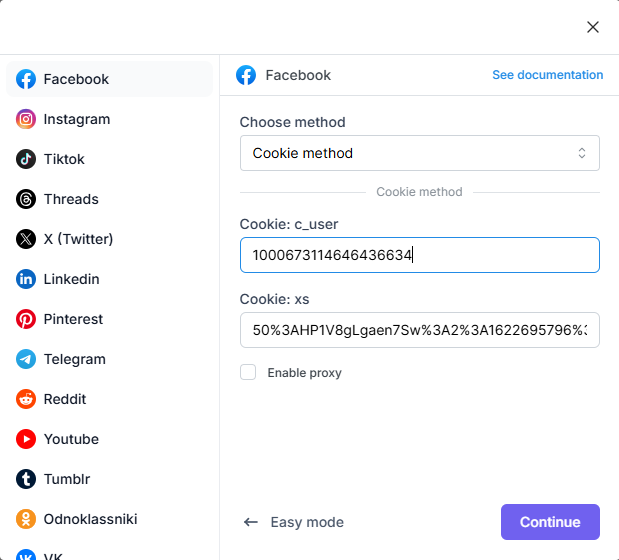 Facebook - Cookie Method - FS Poster WordPress Plugin