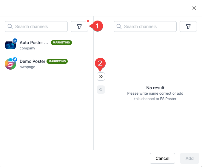 Filter channels