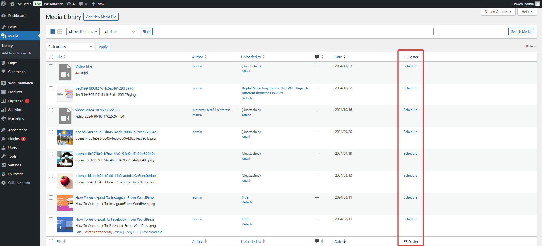 share media from WordPress to social networks