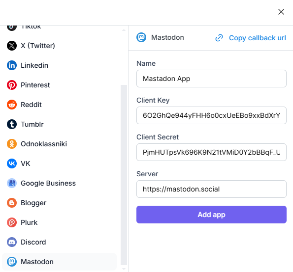 Mastodon account to the FS Poster Plugin