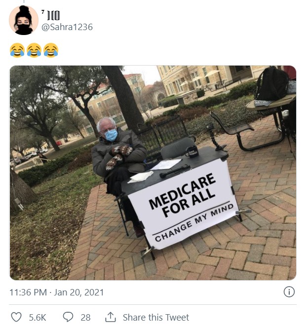bernie meme twitter viral