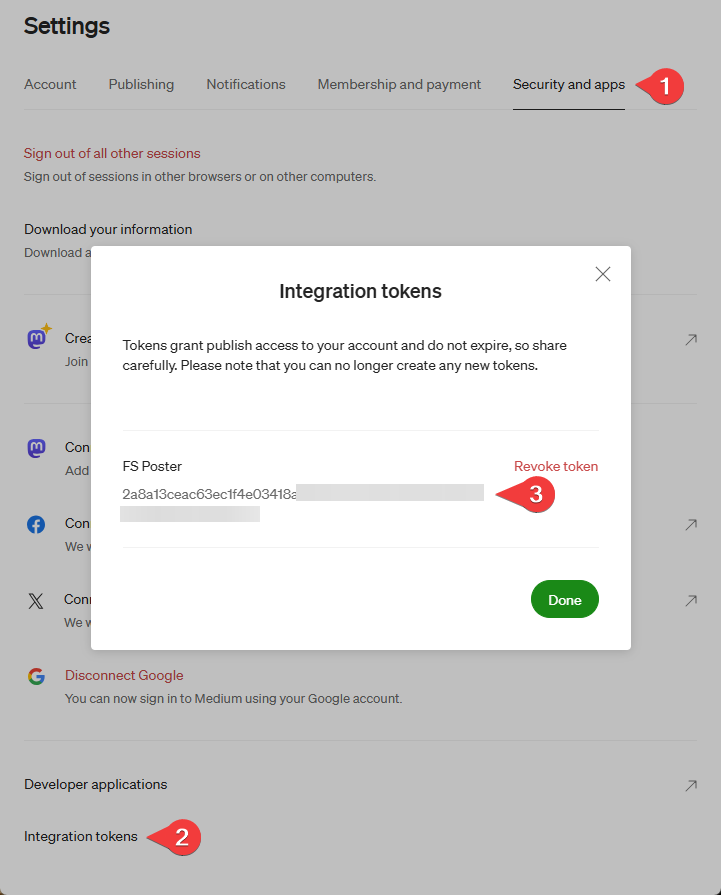 Medium integration Token method