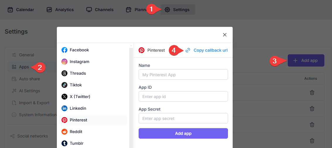 How to add a Pinterest account to the FS Poster plugin
