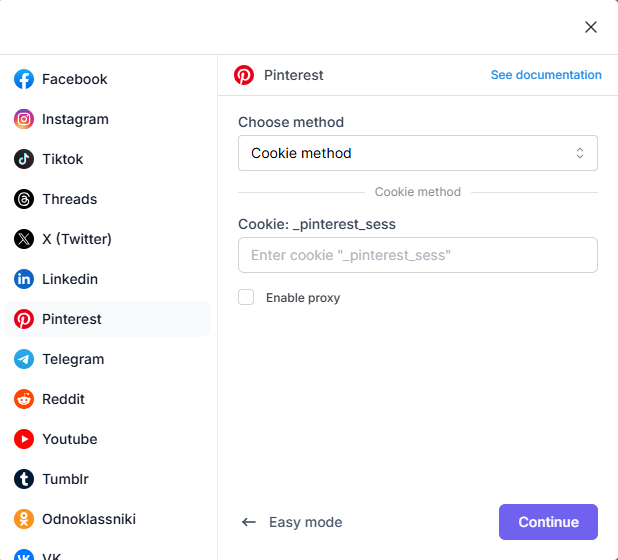 How to add a Pinterest account to the FS Poster plugin