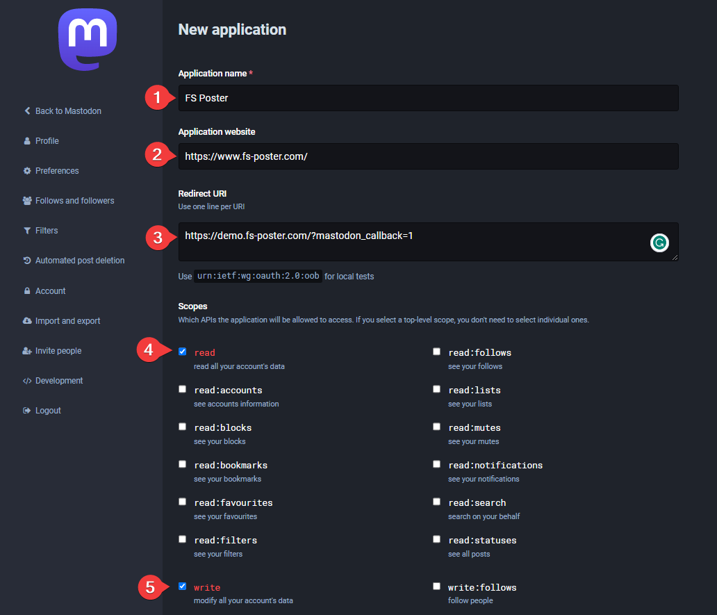 How to add a Mastodon account to the FS Poster Plugin