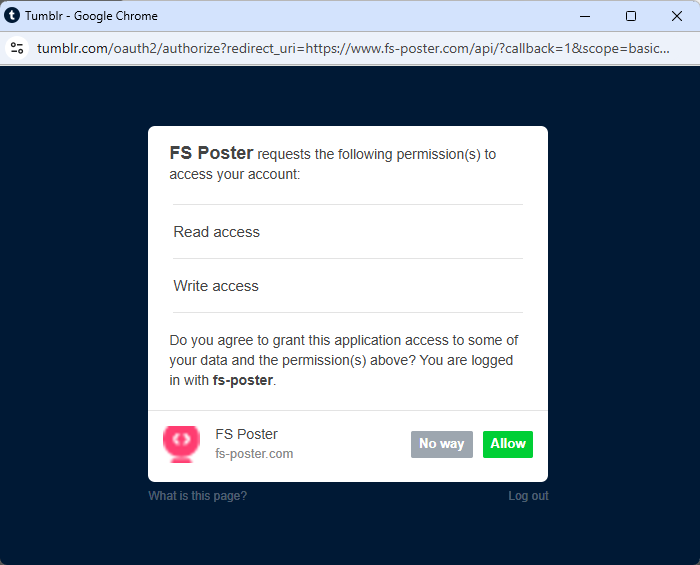 How to add a Tumblr account to the FS Poster
