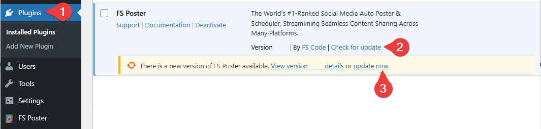 Update FS Poster Plugin