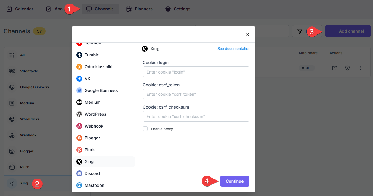 How to auto-post on Xing using FS Poster