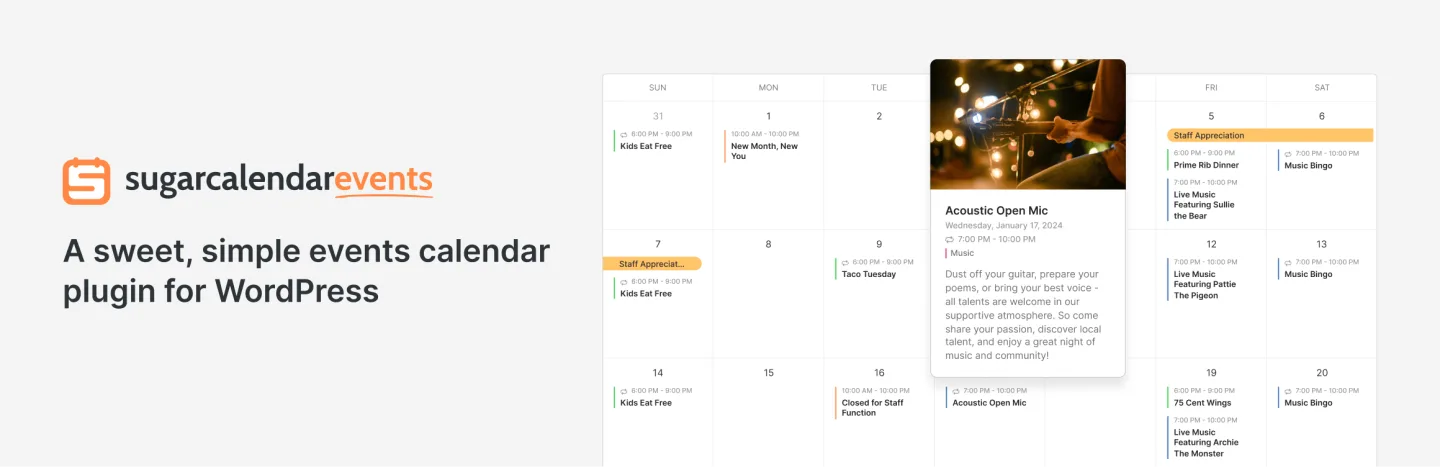 شعار إضافة Sugar Calendar من WordPress.org