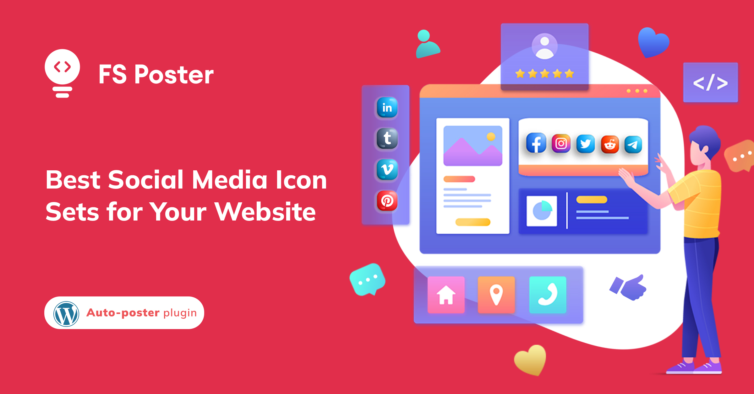 Mejores conjuntos de iconos de redes sociales para tu sitio web