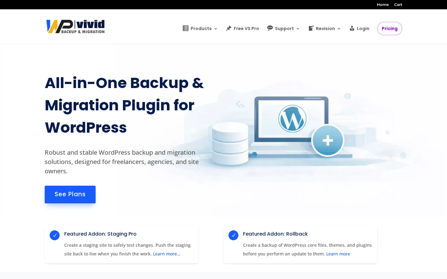 WPvivid Backup and Migration official product page hero