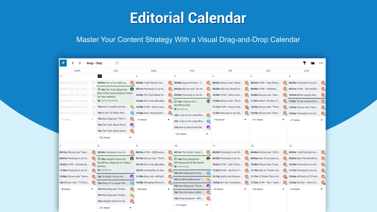 6. Nelio Content: best editorial-calendar plugin that schedules LinkedIn promotion around WordPress content screenshot