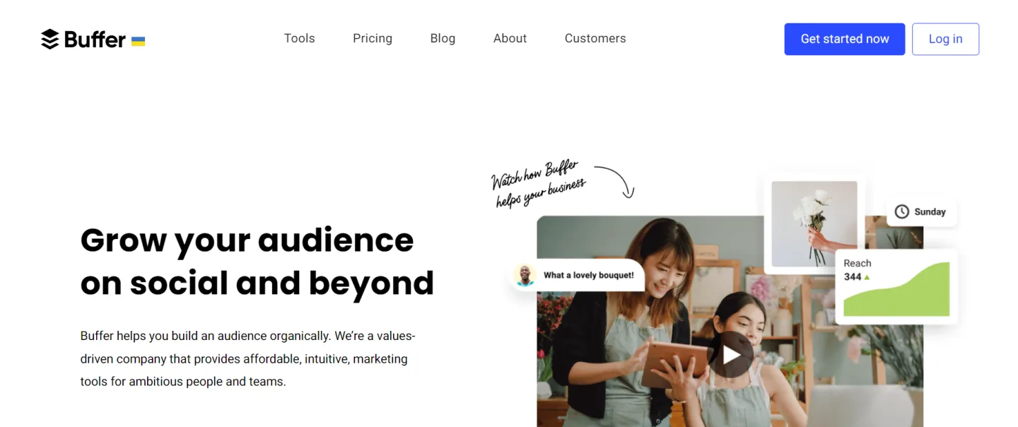 Buffer social media management dashboard with publishing queue