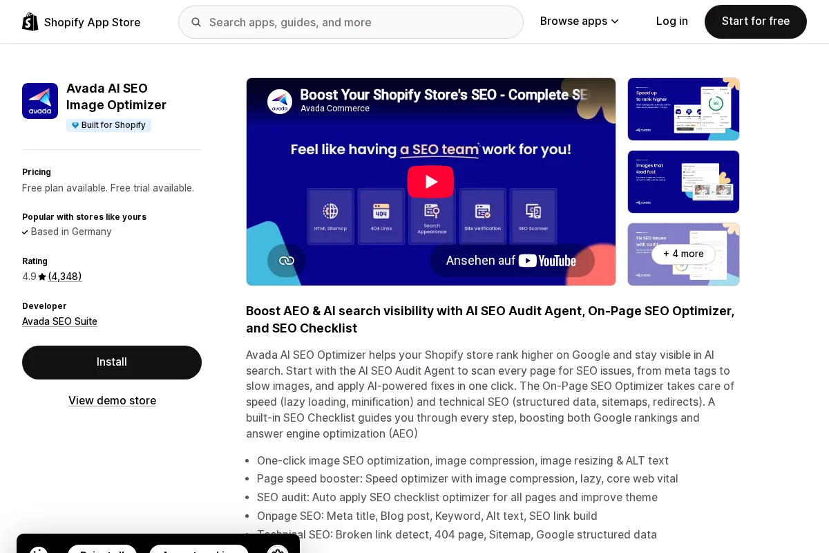 Avada SEO and Image Optimizer on the Shopify App Store