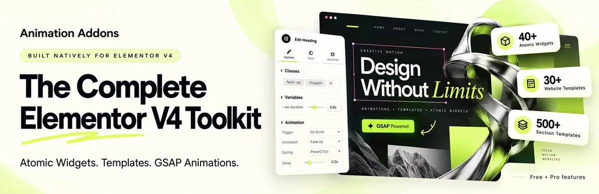 Animation Addons for Elementor plugin banner from its official WordPress.org listing
