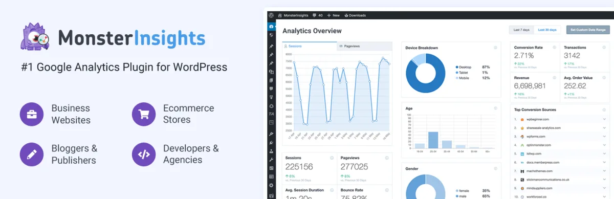 إضافة MonsterInsights لـ Google Analytics 4 لـ WordPress
