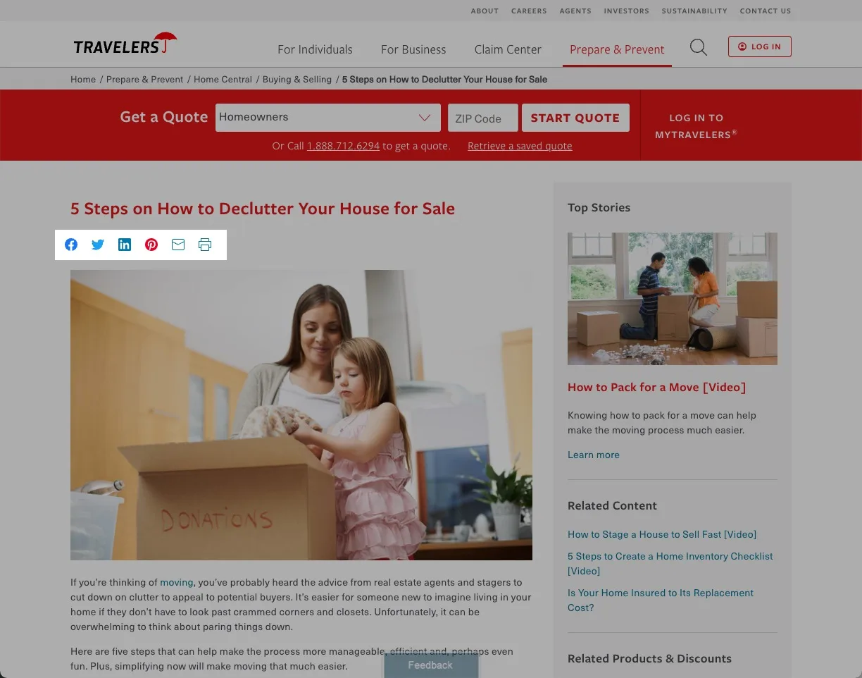 Shareaholic share buttons and related content section rendering on a live website (vendor-supplied)