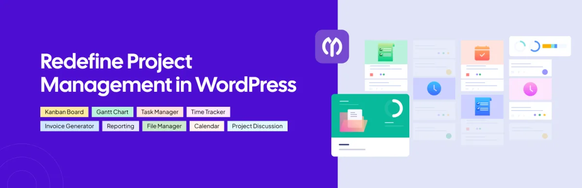 Banner del plugin de gestión de proyectos para WordPress WP Project Manager