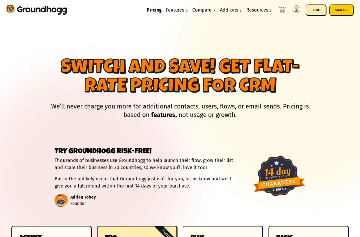أسعار Groundhogg لإدارة CRM وأتمتة التسويق في ووردبريس